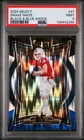 2024 Panini Select #27 Drake Maye Black & Blue Prizm Shock PSA 9