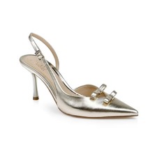 Women's Jewel Badgley Mischka Ellery Bow Evening Pumps Gold Metallic