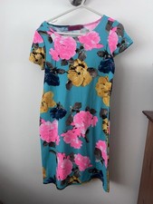 New women's boohoo turquoise oversized floral t shirt dress size 8