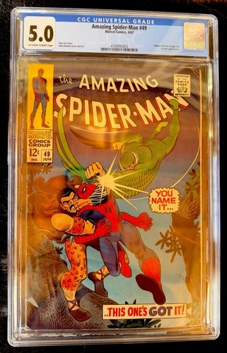 Rare “Amazing Spider-Man” #49 Marvel  SILVER 6/1967 Vulture & Kraven App CGC 5.0