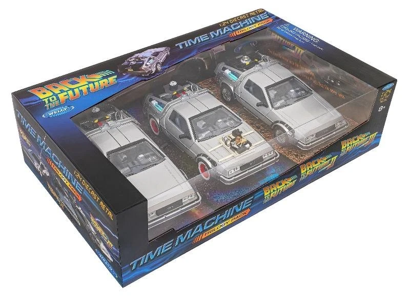 AUTO GLOBO WELLY DELOREAN BTW I/II/III SCALA 1/24 RITORNO AL FUTURO - Immagine 2 di 2