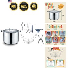 Canning Pot Set 20 Quart Stainless Steel Canning Kit with Rack Tongs Lifter