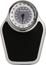 Salter Pro Helix Mechanical Bathroom Scale 400 lb Analog Black Red Open Box