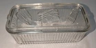 Vintage Federal Glass Clear Ribbed Refrigerator Dish Embossed Vegetable Lid