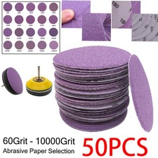 50PCS Hook Loop Sanding Discs 60-10000 Grit for Drill Wet Dry Sandpaper Pad 3in