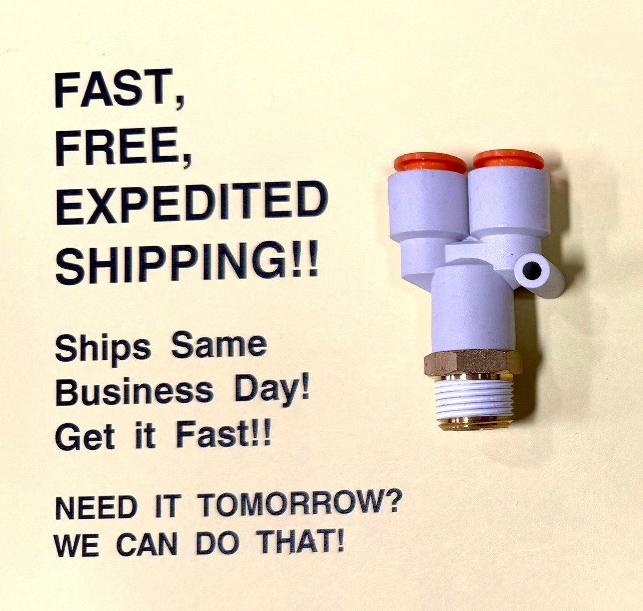 SMC KQ2U11-36AS Branch Y Fitting; FREE SAME DAY EXPEDITED SHIPPING!