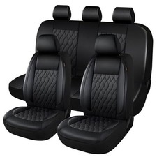 Faux Leather Car Seat Covers,Luxury and Comfortable Covers for Full Set Black