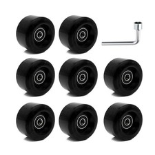 Quad Roller Skate Wheels 82A 58x32mm Black Quad Wheels 8 Pack with Bearings