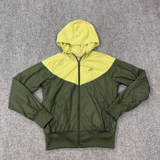 Nike Windbreaker Jacket Youth Medium 8-10 Green Colorblock Hooded Zip 275304-313