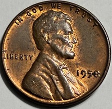 1958 United States Lincoln Wheat Cent 1c Small Cent Bn3595 1958 United States Lincoln Wheat Cent 1c Small Cent Bn3595