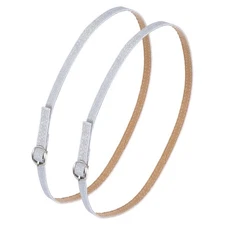 1 Pair Replacement Ankle Strap for Heels Shoe Band, Silver