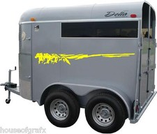 Horses Harness RUNNING HORSE TRUCK TRAILER VINYL DECAL DECALS 8 x70