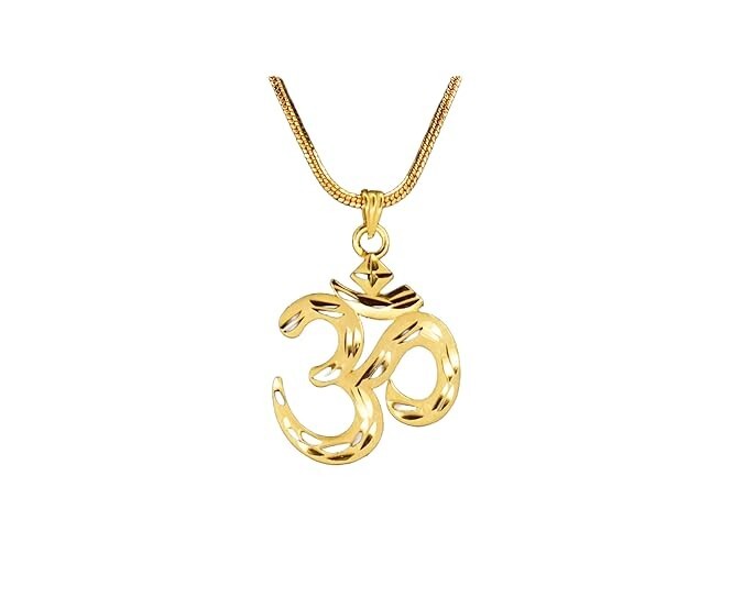 Religious Gold Plated Pendant With Chain For Men Women - Product main view