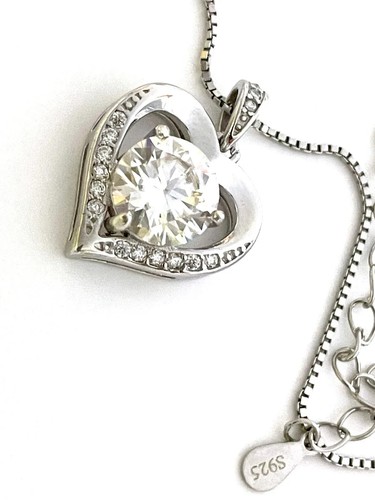 2,8 ct Certified Heart Shaped Diamond Solitaire Necklace Designer Fine Jewelry - Picture 5 of 12