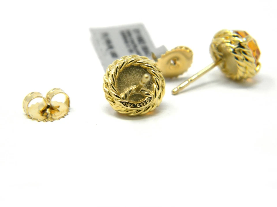 Aretes David Yurman Chatelaine de 8 mm en oro amarillo de 18 k y citrino nuevos con etiquetas Foto 4 de 4