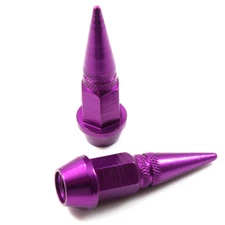 2 Purple Aluminum Metal Spike Wheel/Tire Valve Stem Bike-Motorcycle Air Caps