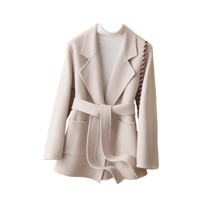 Lamb Pure Color Long Sleeve Lapel Short Coat Lamb Pure Color Long Sleeve Lapel Short Coat