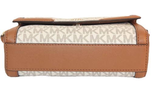Michael Kors Freya Vanilla/Acorn MK Logo Crossbody Shoulder Bag - NWOT - Picture 4 of 8