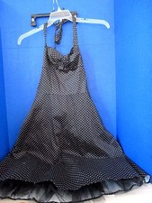 MARIPOSA~Black Polka Dot TULLE / CRINOLINE Halter Top DRESS~Women / Juniors 9/10