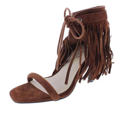 SOL SANA $189 Brown Suede Fringed LEATHER SANDALS SZ 37 EU 7 - 7.5 USA NWT