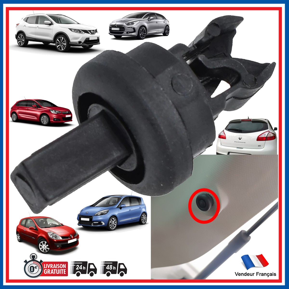 Restagraf Kit Complet Fixations Bouclier Arrière Renault Clio III (2005-2014) – 12 Pièces Pour Réparation Rapide