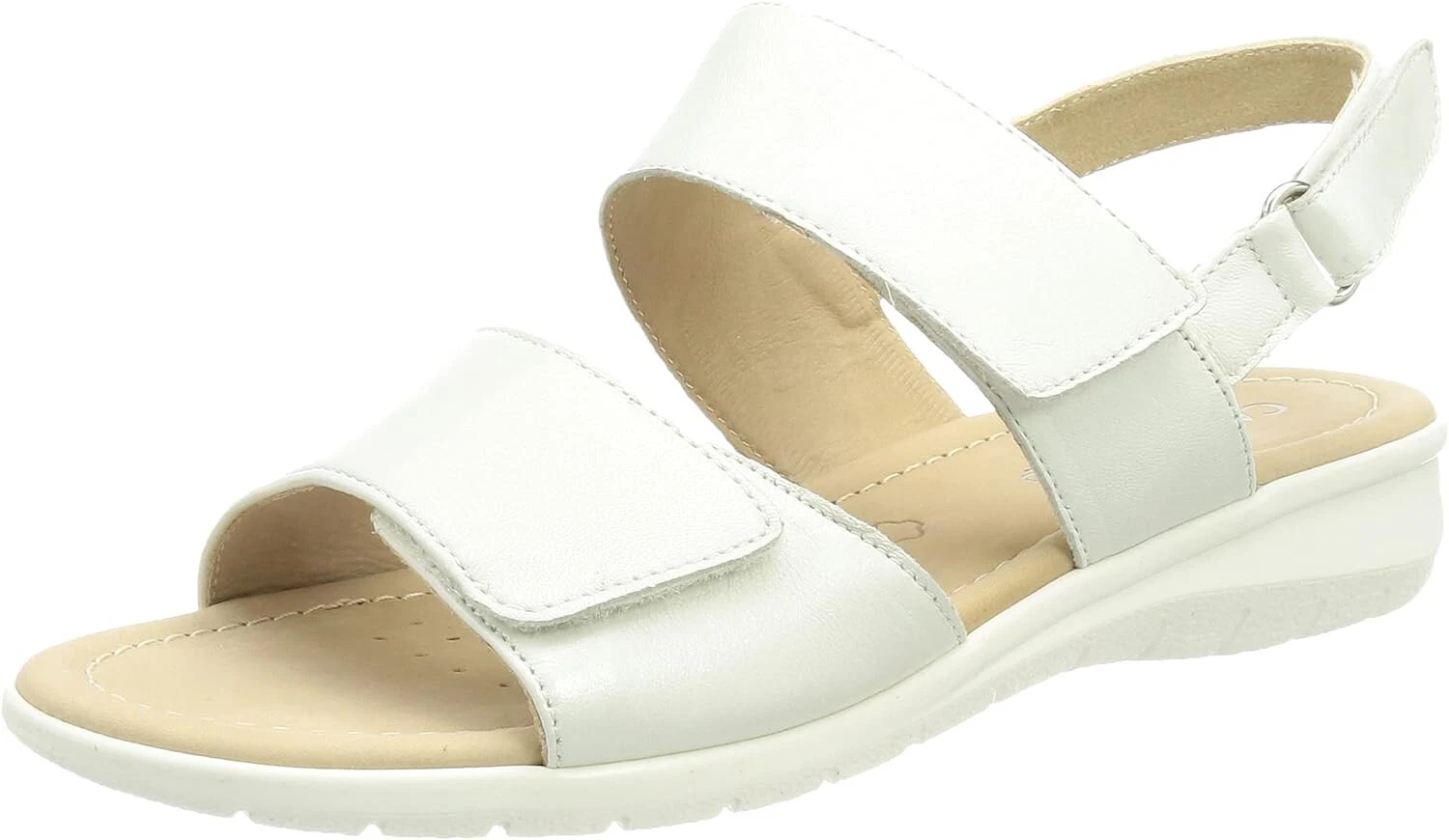 CAPRICE Leather Flat Sandals White Nappa UK 3.5 Women's 9-28650-26 EU 36 New