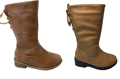 New Baby Toddler Girl's Fashion Flat Heel Knee High Riding Boots Zipper Size 4-8