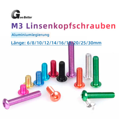 M6 Senkkopfschrauben Aluminium Innensechskant Senkkopf Eloxiert Bunt M6 Senkkopfschrauben Aluminium Innensechskant Senkkopf Eloxiert Bunt