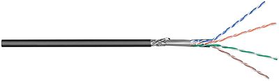 Goobay CAT5e Outdoor Netzwerkkabel SF/UTP AWG24/1 schwarz 100m