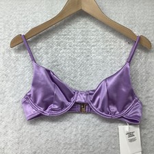 Twiin Womens Purple Satin Smooth Flux Underwired Bikini Top Size M