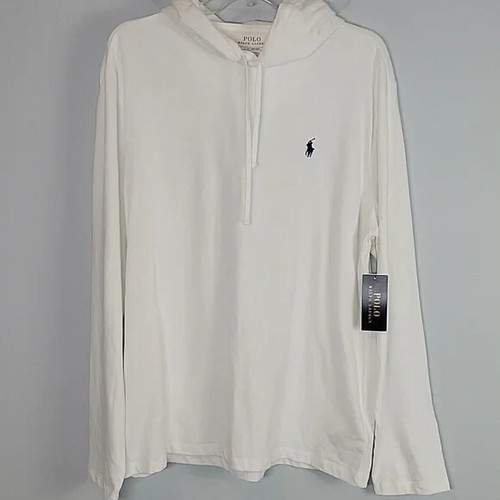 Polo Ralph Lauren Jersey Camiseta Con Capucha Blanco Mangas Largas Talla Grande - Imagen 3 de 8