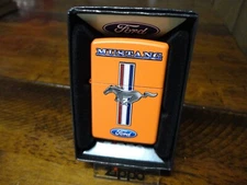 FORD MUSTANG ORANGE MATTE ZIPPO LIGHTER MINT IN BOX