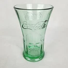 Coca Cola Libbey Glass Green 16oz Flared Top Beverage Soda Pop Glass Vintage