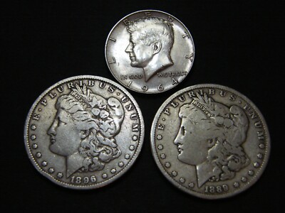 USA Silber 1889 O 1896 O Morgan Dollar 1964 Half Dollar