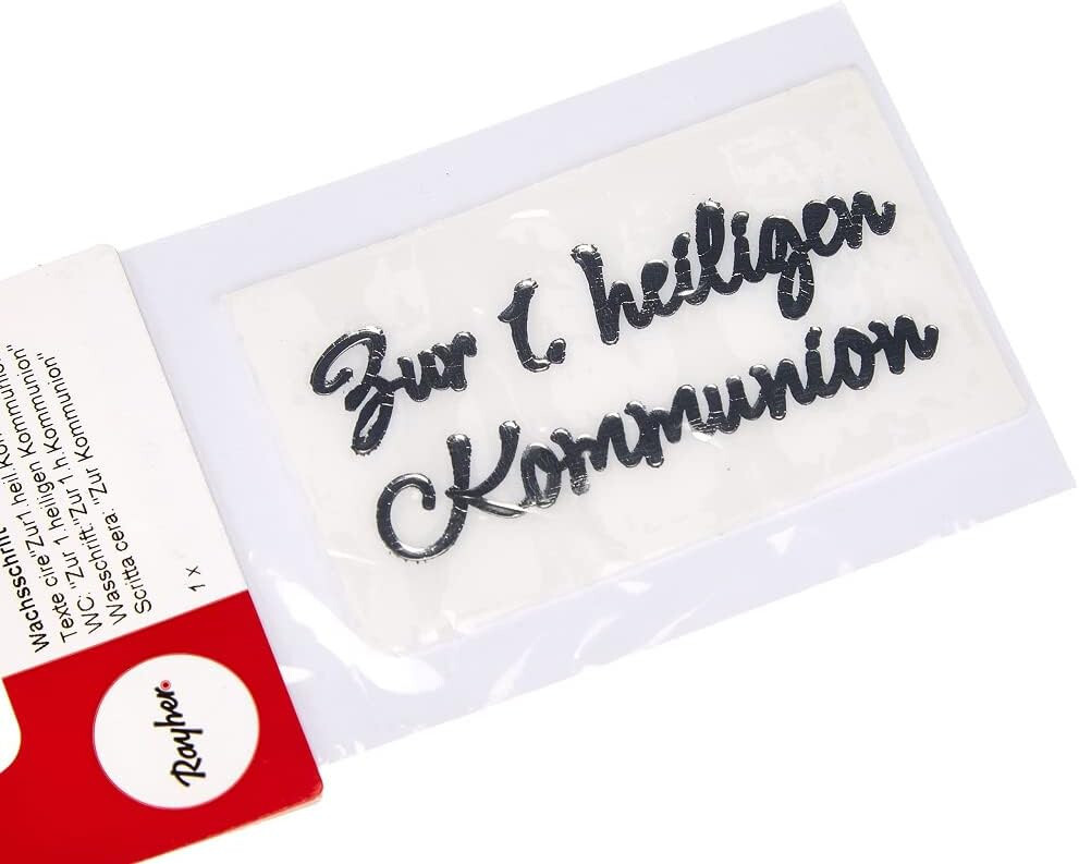 Rayher Wachsschrift "Zur 1. heiligen Kommunion" für Kerzen silber 31584606