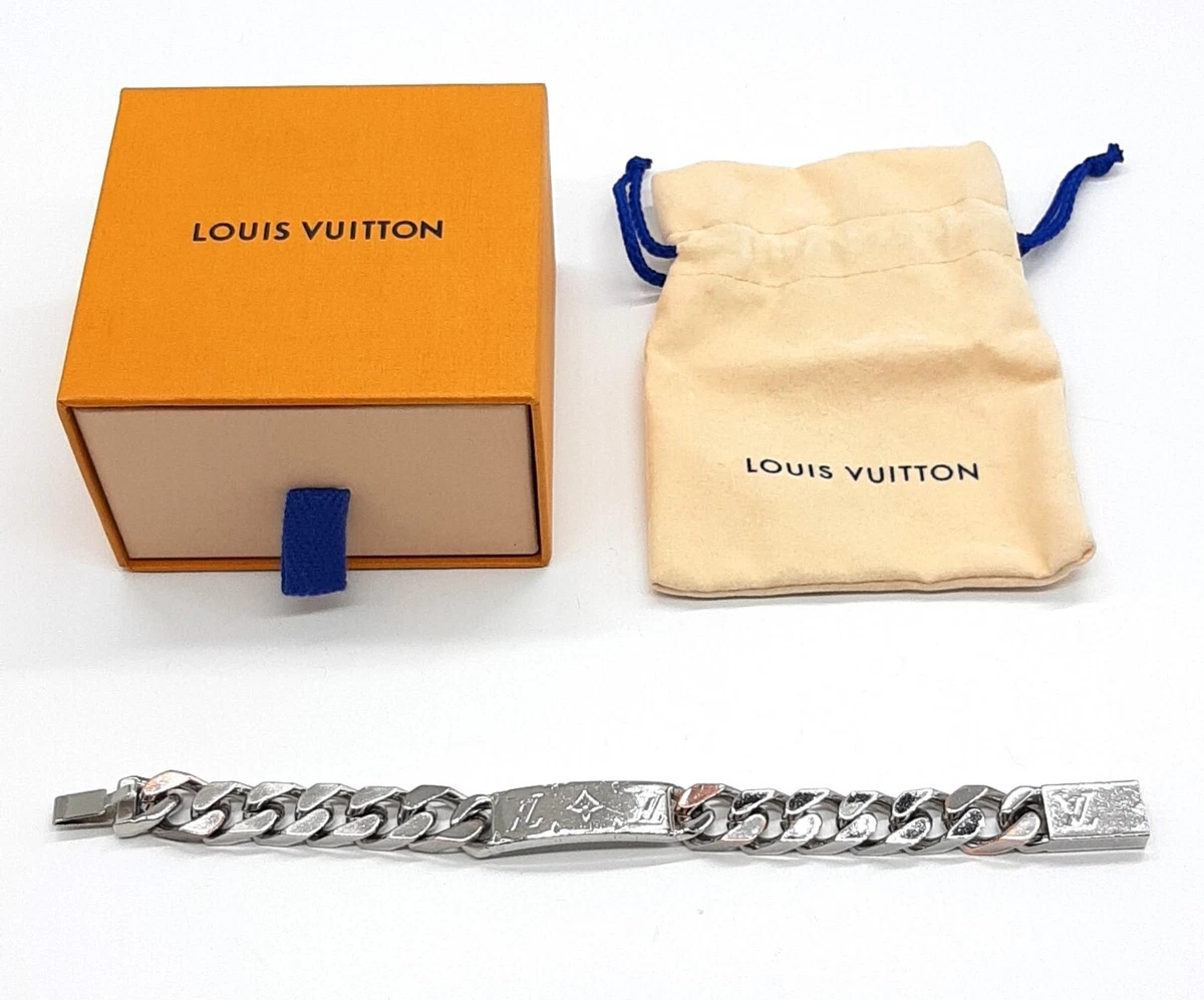 Louis Vuitton Chain bracelet M62486 Men's silver monogram with  accessories GC