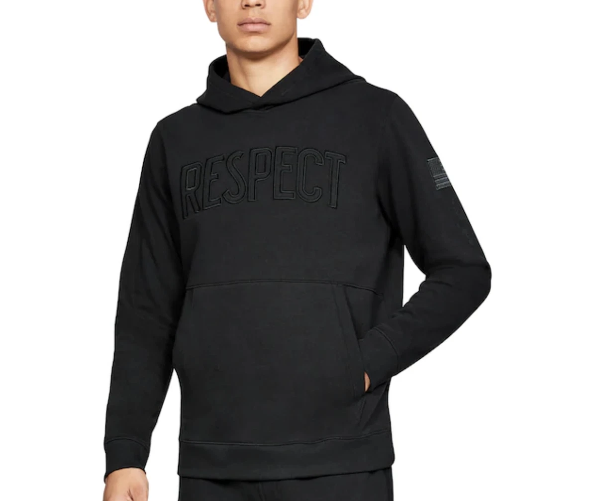 Under Armour Project Rock USDNA Respect Hoodie Triple Black 1345581 Men s Sz S