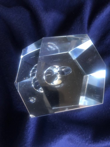 Crystal Paperweight Cut Glass Faceted & Letter Opener With A Crystal Ball On End - Picture 6 of 15