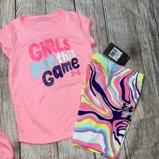 Under Armour Little Girls Run This Game Summer Athletic Outfit Set NEW