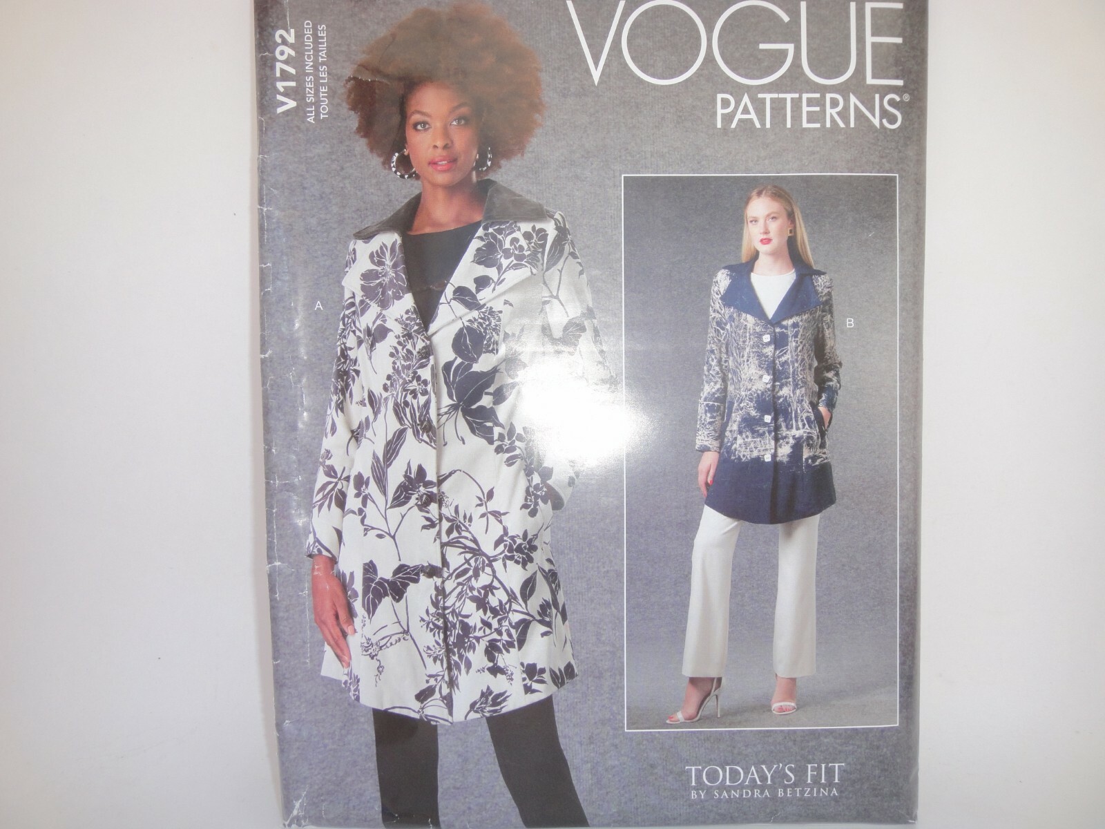 Vogue 1792 Today's Fit Sandra Betzina Wide Collared Lapel Jacket ...