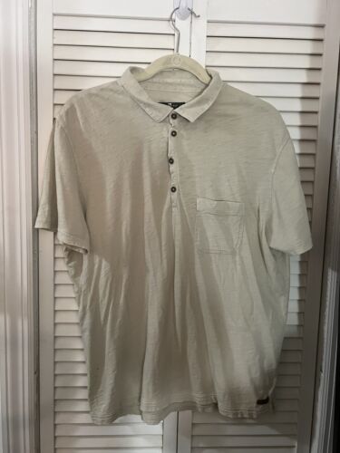 7 For All Mankind Polo Shirt Mens Large Short Sleeve Four Button - Picture 1 of 9