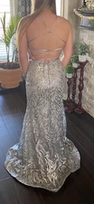 Morrell Maxie prom dress Size 4  Silver Sequins