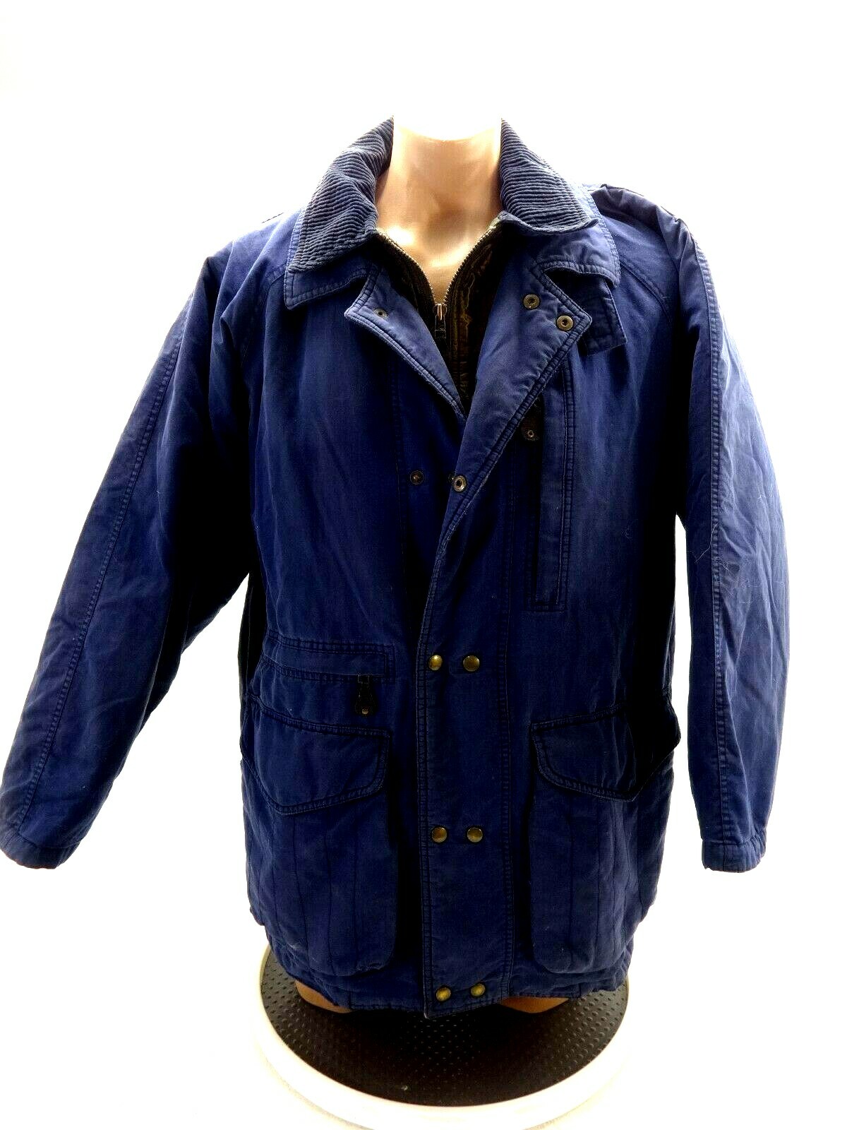 EDDIE BAUER MENS GOOSE DOWN NAVY BLUE FIELD COAT SIZE… Gem