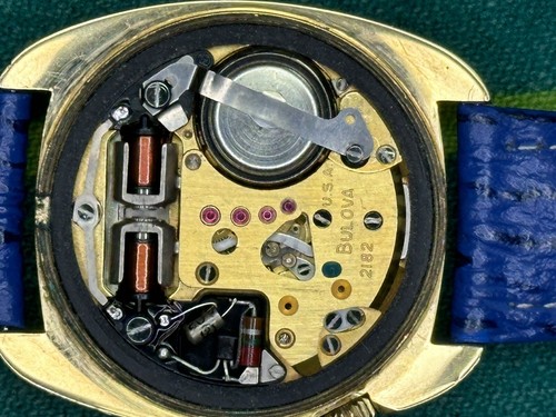 VTG 1970's Mens Bulova Accutron 2182 Watch Day/Date 18k GF Blue Indices RARE!! - Picture 5 of 15