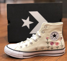  NEW Youth Big Kids CONVERSE CTAL FLORALS HIGH TOP EGRET /LT JITTER A11774F   