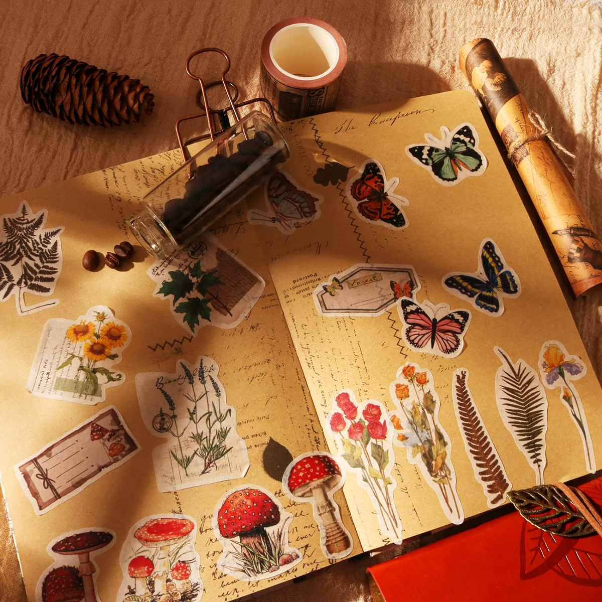 78 Pezzi Adesivi Tarocchi Vintage - Stickers PVC Per Scrapbooking E DIY - Foto 4