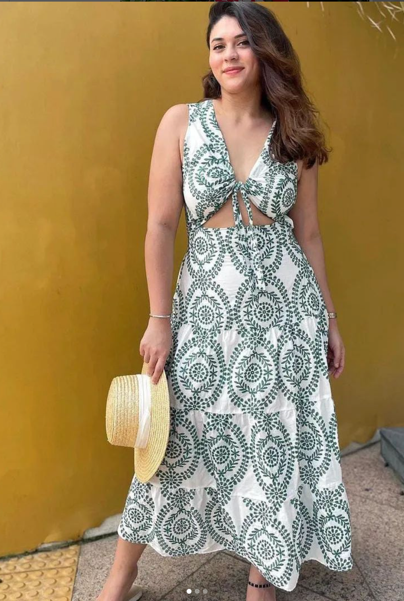 ZARA WOMAN NWT SS24 CUTWORK EMBROIDERY DRESS WITH KNOT WHITE GREEN