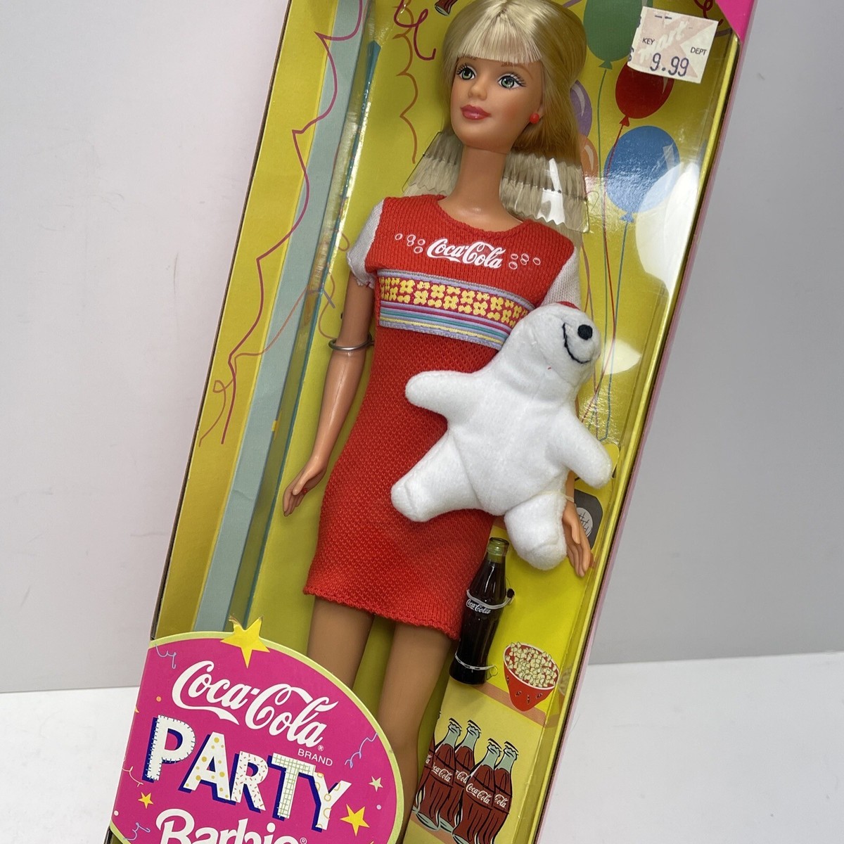 COCA-COLA PARTY BARBIE Doll w/ BEAR Special Edition #22964 Mattel