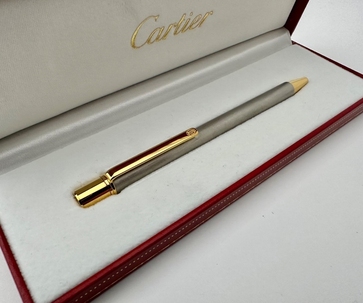 Vintage Cartier Stylo Bille Must II Brushed Gold Plated