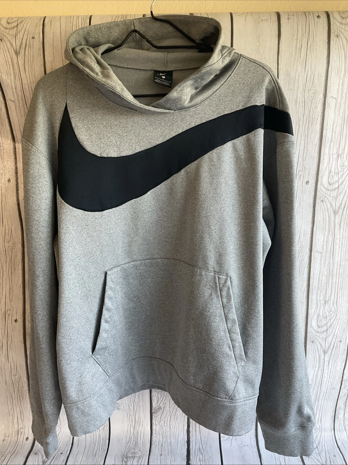 Nike Therma Dry Fit Graphic Logo Hoodie Sweatshirt Mens Large Gray CK6458-063